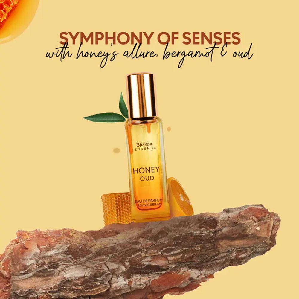 Honey Oud Perfume – Long Lasting Sweet Vanilla Oud Fragrance, Warm Amber Scent, Mini Eau de Parfum Spray 20ml