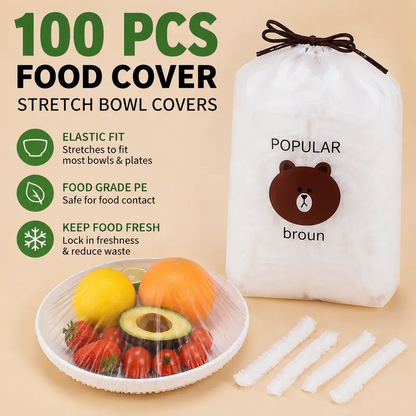 Stretch & Seal Food Covers – 100PCS