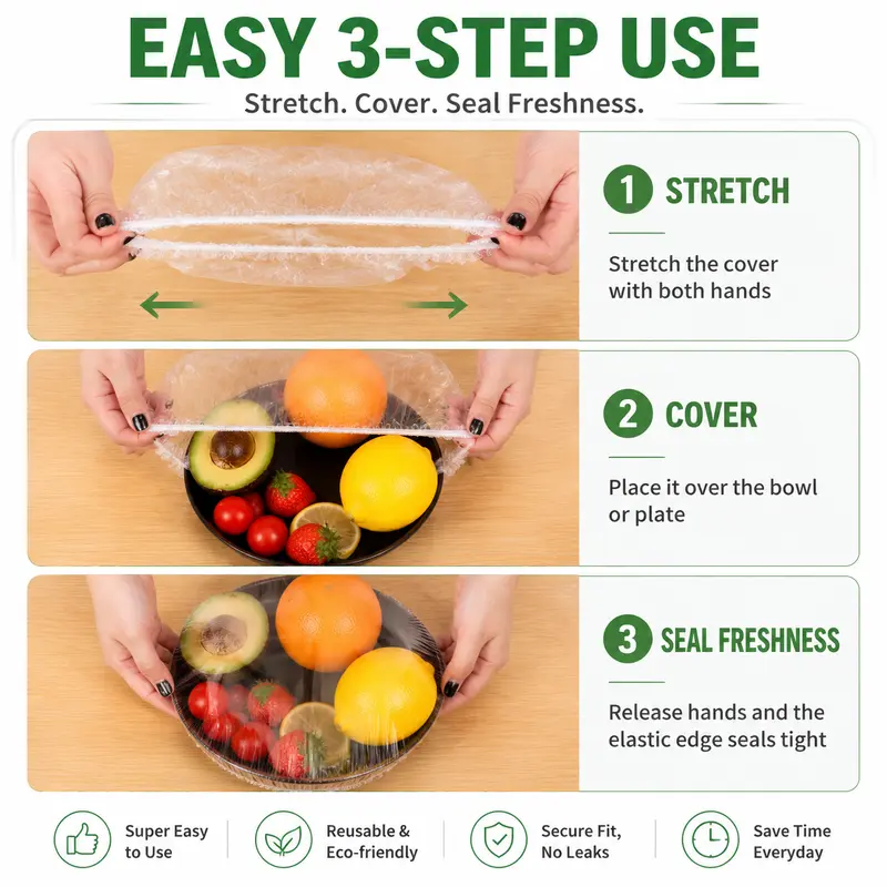 Stretch & Seal Food Covers – 100PCS