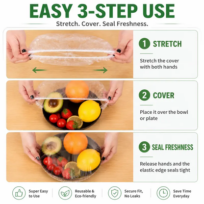 Stretch & Seal Food Covers – 100PCS