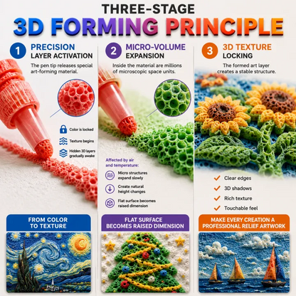 🔥Last Day Promotion 50% OFF 🖍️3D Relief Art Pen – Turn Flat Drawings Into Touchable 3D Art🪄