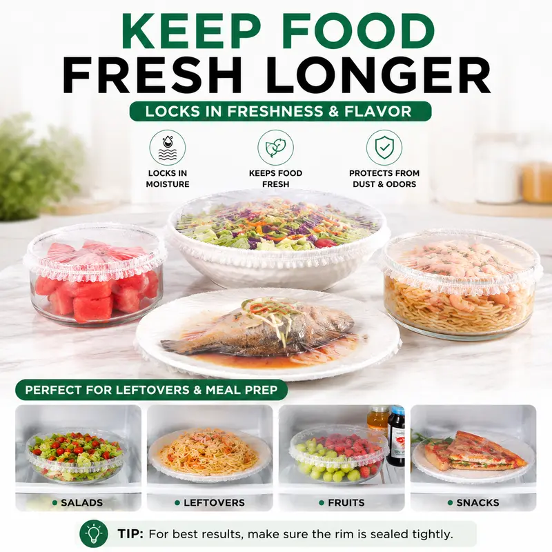 Stretch & Seal Food Covers – 100PCS