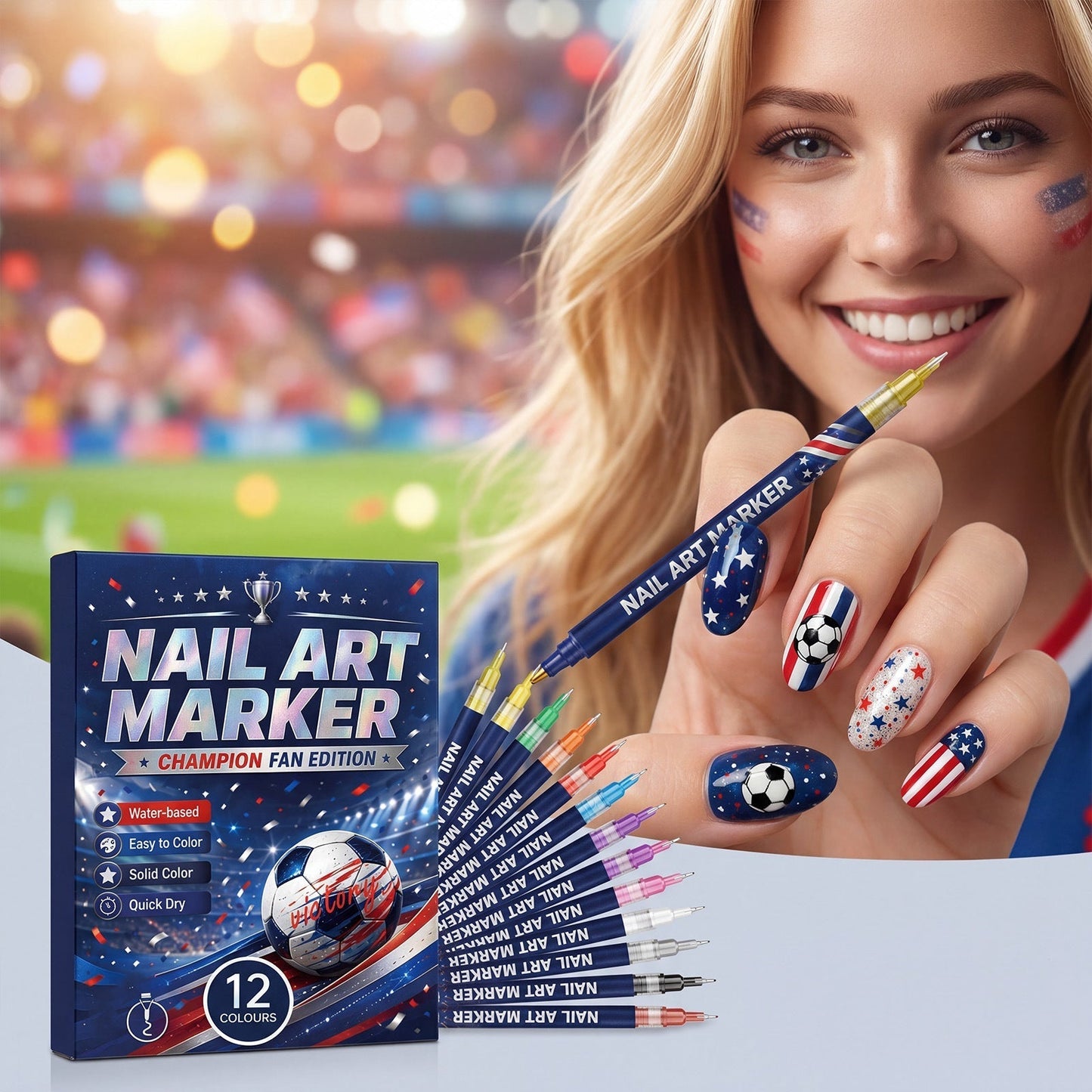 12-color fan-themed nail art brushes