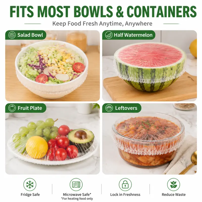 Stretch & Seal Food Covers – 100PCS